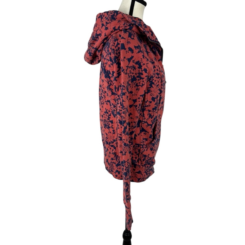 Lululemon Scuba Hoodie Size 8 Orange Blue Floral Print Zip-Up Cotton Blend - Picture 5 of 15